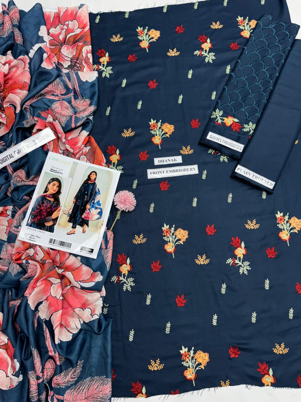 "Trendy Look with Classic Embroidery Suit"